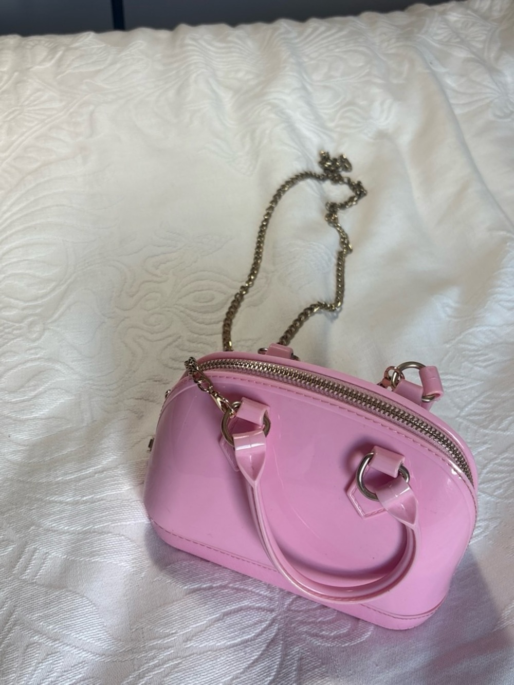 Pink rubber mini purse